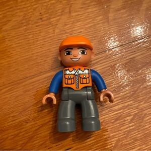 Lego Duplo Mechanic Orange Hard Hat Minifigure